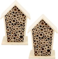 Maison à abeilles en bois, hôtel à abeilles, abri pour insectes en tube de bambou naturel, abri pour abeilles pollinisatrices de jardin, maison de nidification pour abeilles en extérieur