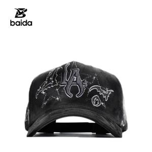 Casquettes Personnalisées Sombrero G5 INNEDIT 5 Panneaux en Dobby Suede Unisexe Casquette de Baseball Broderie Fleur & Étoile Colorées - Product Image 6