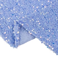 Tissu en dentelle de velours brodé de paillettes Boho irisées pour robe de mariée de mariage