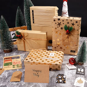 2024 papier d'emballage de Noël avec estampage à chaud 43*300 cm papier d'emballage cadeau à pois papier kraft - Product Image 6