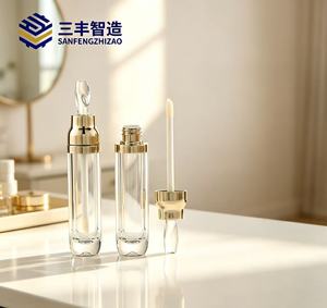 8ml Gold Transparent Unique Shape Empty <b>Lip</b> Gloss Packaging - Product Image 4