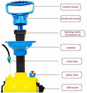 Pulvérisateur à pression 5L/10L avec buse entièrement réglable et verrouillage du déclencheur pour usage agricole, domestique et de jardin - Arrosage des fleurs, pesticides - Product Image 3