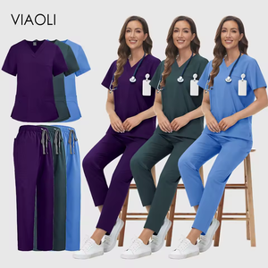 Ensemble <span class=keywords><strong>de</strong></span> blouses médicales Niaahinn populaires sur le marché vénézuélien, col en V, mélange polyester-spandex, uniforme médical, vêtements <span class=keywords><strong>de</strong></span> <span class=keywords><strong>travail</strong></span> pour infirmières, tenue pour clinique et hôpital - Product Image 3