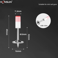 KONSUN Clou de toiture mini à tige lisse de 7,3 mm, galvanisé au zinc, qualité industrielle, pour pistolet à clous en acier, outil intégré pour la décoration de plafonds