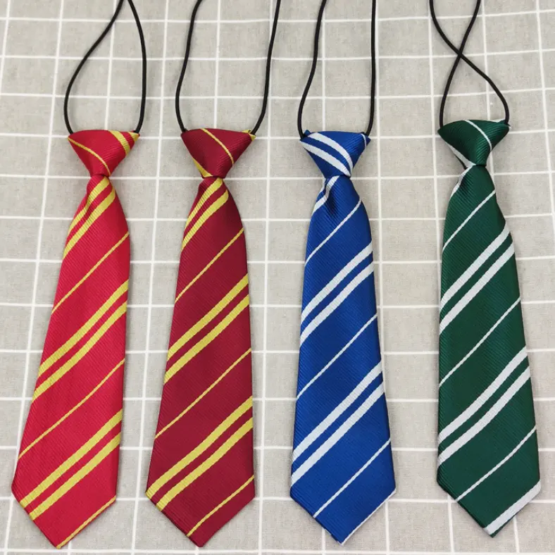 Cravate quatre couleurs avec bande élastique, facile à porter, décoration de fête, pour Cosplay, taille pour enfants, vente en gros, pièces