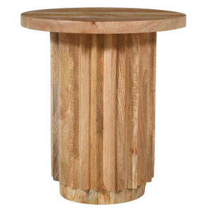 Table d'appoint élégante en bois massif naturel, design sculpté à la main de qualité supérieure, meuble d'appoint stylé pour salon et chambre. - Product Image 6