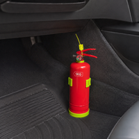 Extincteur chimique sec portable de 1 kg avec poignée rouge, valve en cuivre naturel et manomètre rouge pour usage commercial et domestique