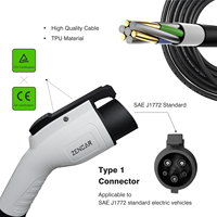 Zencar 32A Wallbox J1772 EV Estación de carga 7KW Cargador de pared Tipo 1 Cargador doméstico montado en la pared Cable de 5m con aplicación WiFi