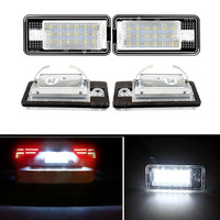 Lumière de plaque d'immatriculation LED pour voiture 12V 18 LED Canbus pour Audi A3 A4 A6 A8 B6 B7 Q7 RS6 Plus Avant Quattro Cabriolet