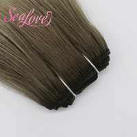 Extensions de cheveux humains de qualité supérieure, tissées à la machine, ombrées, cheveux européens, sans nœuds, vierges Remy, double trame