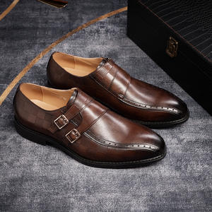 Zapatos de Cuero Casuales de Negocios Británicos con Relieve Brook, Suelas Gruesas Brillantes, Color Pintado a Mano, Diseño de Leopardo Otoñal para Hombre - Product Image 4