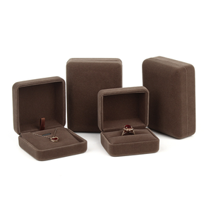 SESI – boîte de rangement de couleur, bague, collier, boucles d'oreilles, Bracelet marron, boîte souple en velours - Product Image 5