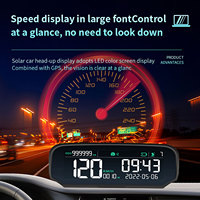 Neues X100 Solar-Auto-HUD GPS Head-up-Display Digitaler Tachometer Kilometerzähler Höhenmesser Geschwindigkeitsalarm USB- & Solarladung