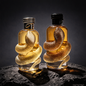 Nuovo Design: Flacone Spray in <span class=keywords><strong>Vetro</strong></span> Trasparente a Forma di Serpente, 100ml 150ml, con Tappo a Crimp e Scatola, per Profumo - Product Image 3