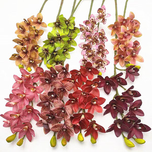 Flor de Orquídea Cymbidium Artificial, Tacto Real, Phalaenopsis VandaTiger, <span class=keywords><strong>Planta</strong></span> de Orquídea para Decoración de Bodas y Hogar - Product Image 3