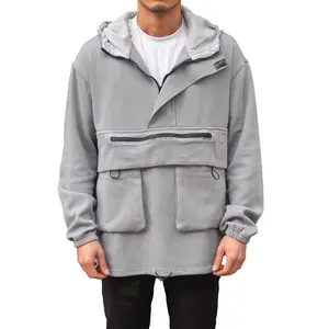 Oversize Men's 100% Cotton Sweatshirt Zipped Double Pocket New Style Trend Offer Autumn Season