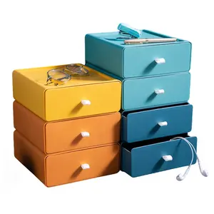 Morandi colores organisateur de bureau empilable bureau crayon cahiers papeterie étui tiroir boîtes de rangement de bureau avec fentes pour cartes