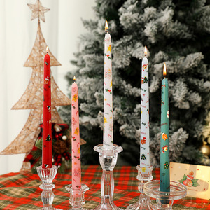 <b>Christmas</b> Printed Taper <b>Scented</b> <b>Candles</b> Cute Cartoon Pattern Atmosphere Ornament Home Shooting Decoration - Product Image 1