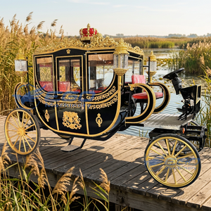 Charrette royale électrique élégante pour chevaux, chariot de mariage Cendrillon, charrette royale pour princesse - Product Image 2