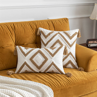 Housse de Coussin Décorative Brodé à l'Aiguille Poinçon Bohème 45x45 cm pour Décoration d'Intérieur