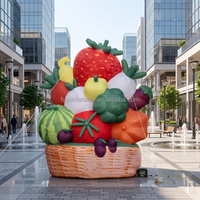 Panier de fruits et légumes gonflable géant de haute qualité, plein de fraises, pastèques, citrouilles et brocolis, pour événements en plein air