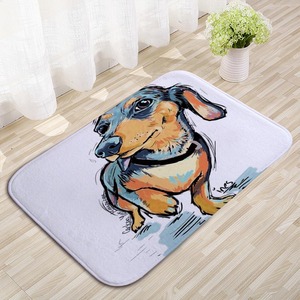 Tapis de sol en flanelle à motif de chien de dessin animé, tapis de salle de bain, paillasson d'entrée, tapis antidérapant absorbant pour salle de bain, vente en gros transfrontalière - Product Image 2