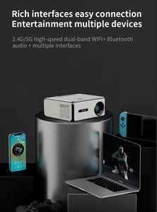 Proiettore Smart <span class=keywords><strong>a</strong></span> Tiro Corto con Auto Focus e Correzione Keystone, 800 ANSI Lumen, Android <span class=keywords><strong>TV</strong></span> 9, WiFi Wireless 5G, Full HD 1080P 4K, per Studenti e Videogiochi - Product Image 6