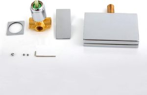 Robinet de lavabo de salle de bain LED à montage mural, cascade, mitigeur de lavabo, laiton, poignée unique avec noyau de valve <span class=keywords><strong>en</strong></span> céramique, grand débit - Product Image 6