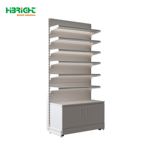 Gondola Supermarket Shelving 6-Tier Metal Vertical <b>Rack</b> With Back Adjustable Heavy Duty Retail Display <b>Shelf</b> - Product Image 1