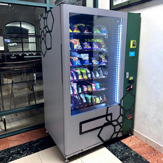 Modern Combo Vending Machine with Multiple Payment Options (QR/coin) for Drinks Chocolates Medicine & More-ADA Compliant
