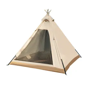 Design Outdoor Glamping Baumwolle Plane Zelt Markise Baldachin Sonnenschutz Regen fliege Camping zufrieden Baumwolle-Polyester Zelt für Veranstaltungen