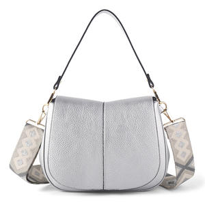 2025 nouveau sac à bandoulière en cuir de couleur unie style ethnique bandoulière jacquard à la mode et polyvalent - Product Image 2