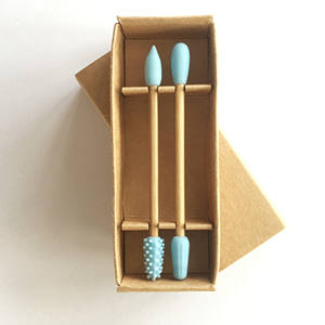 Bâtonnets de coton <span class=keywords><strong>réutilisables</strong></span> en silicone écologiques à double tête pour le nettoyage des oreilles et des yeux, maquillage, marque privée, dans un étui en carton - Product Image 2
