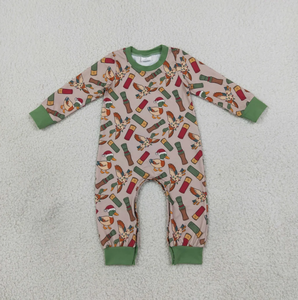 Lindo pelele estampado para bebé, manga larga, cuello redondo, tejido suave de seda de leche/algodón, ropa de verano transpirable para bebés y niños pequeños - Product Image 3