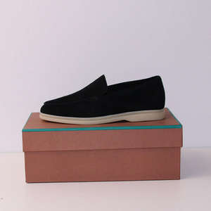 Nouveaux Mocassins Classiques en Cuir Véritable pour Hommes, Chaussures <span class=keywords><strong>Bateau</strong></span> Décontractées Plates à Enfiler en <span class=keywords><strong>Daim</strong></span> pour Femmes - Product Image 2