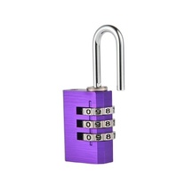 Cadenas de sécurité en aluminium personnalisable violet avec serrure à code