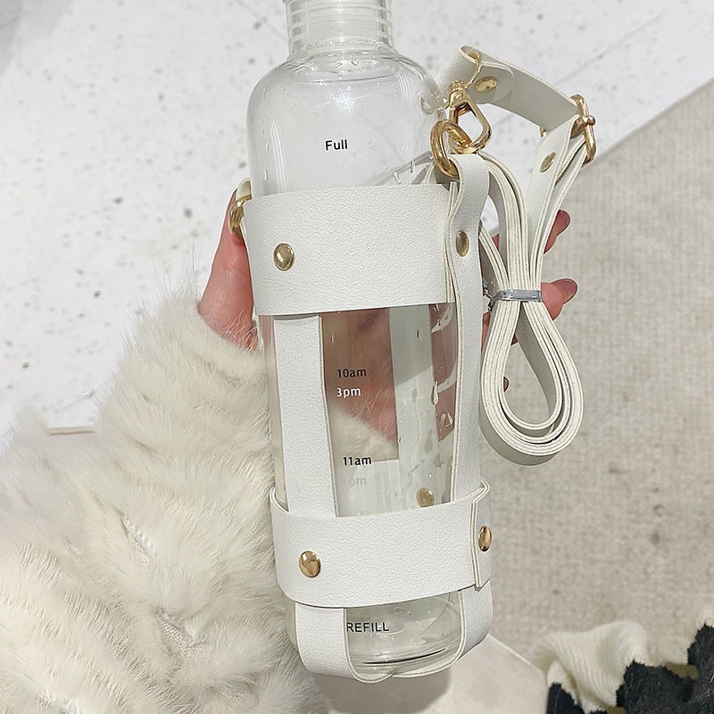 In sock clear single layer glass water bottle high borosilicate glass bottle