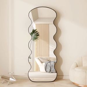 2025 tendance nouveau Design cadre en alliage d'aluminium miroir ondulé pleine longueur filles dressing corps irrégulier vague debout Spiegel - Product Image 1