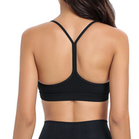 Soutien-gorge de sport Y Strap à maintien moyen, push-up, respirant, séchage rapide, bretelles croisées, antichoc, pour le yoga et l'entraînement en salle de sport