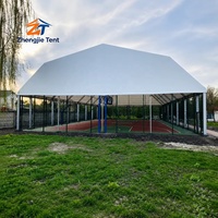 Pavillon modulaire multi-panneaux pour événements sportifs (tennis, basketball) avec toiles murales à fixation rapide et plafond durable pour les matchs de basketball