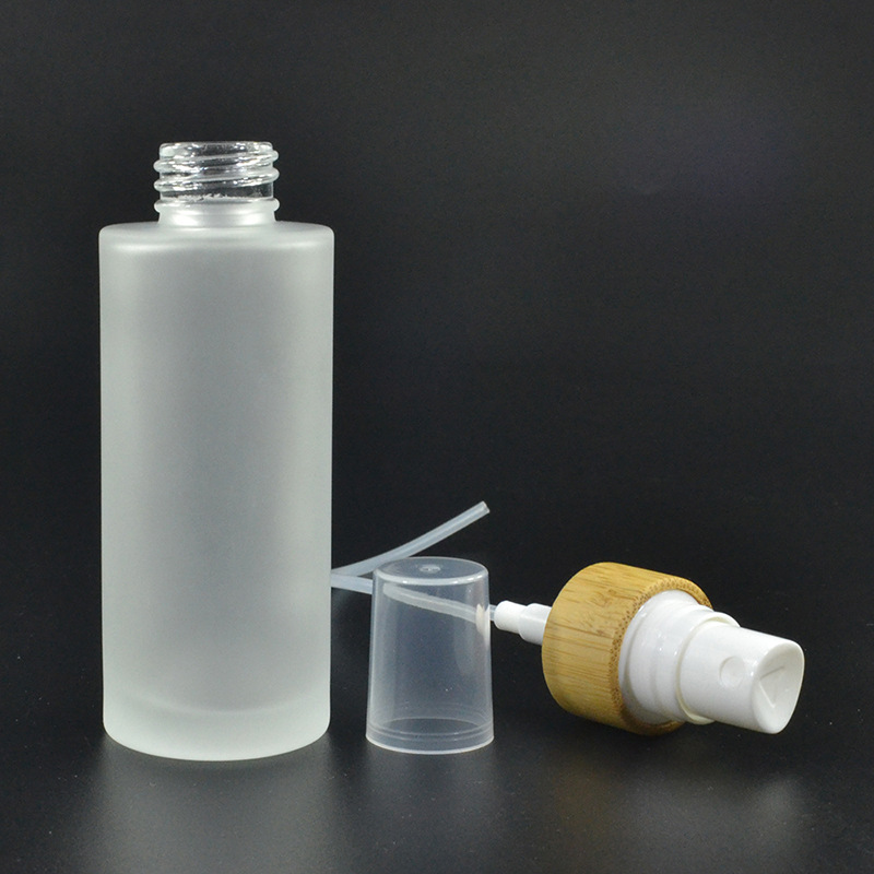 30 50 100 120 150 ml empty round cosmetic bamboo glass mist spray bottles for skincare toner/perfume
