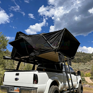 Tente de toit rigide pliable pour camping-car, grande tente de toit 4x4 en aluminium avec sac à chaussures et éclairage LED - Product Image 5