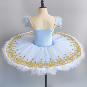 Falda de Tul de Ballet de Algodón para Niñas, Color Azul Claro con Lentejuelas, Tutú para Actuación en Jardín de Infancia - Product Image 4