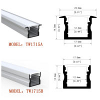 Profilé en aluminium LED TW1715B pour éclairage sous armoire, montage en surface, éclairage linéaire pour armoire de cuisine, canal pour bande LED PCB de 10 mm