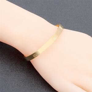JXX Women's <b>Fashion</b> <b>Bracelet</b> Plain <b>Cuff</b> Arabic Charm Gold Plated Brass Bangle Supply Jewelry - Product Image 3