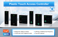Teclado de Acceso con Huella Digital y Contraseña, Cuadrado de 86*86 mm, DC12V, Desbloqueo por Aplicación, WiFi Tuya, IP66, Resistente al Agua