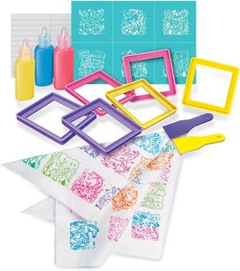 DIY Plastic Screen Printing Kit for Beginners Includes Screen Printing <b>Frame</b> Stencils <b>Paints</b> Squeegees Bags Apron - Product Image 1