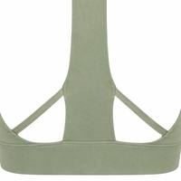 Soutien-gorge de sport court pour femme à col montant et dos halter, débardeur de yoga dos ouvert style racerback, coutures en V inversé, séchage rapide