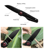 Couteau de survie pliable tactique Yeehand Sharp OEM personnalisable avec lame en acier D2 et manche en G10