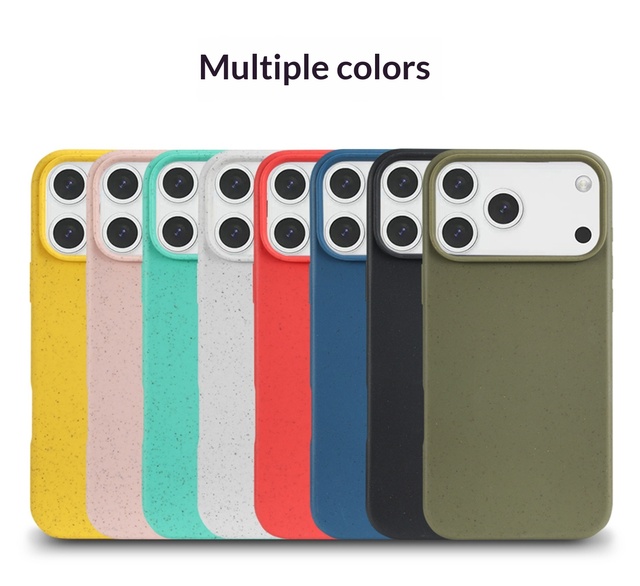 Recycled Material GRS Fashion Colored TPU Wheat Straw Biodegradable Phone Case for 17/16/15/14/13/12 Pro Max TPU